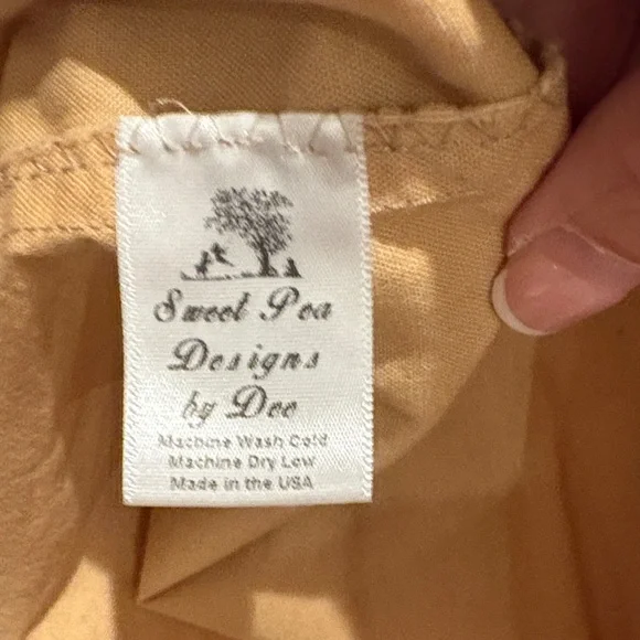 Adorable Holiday Tan and Red Striped Kids Dress - Picture 3 of 5